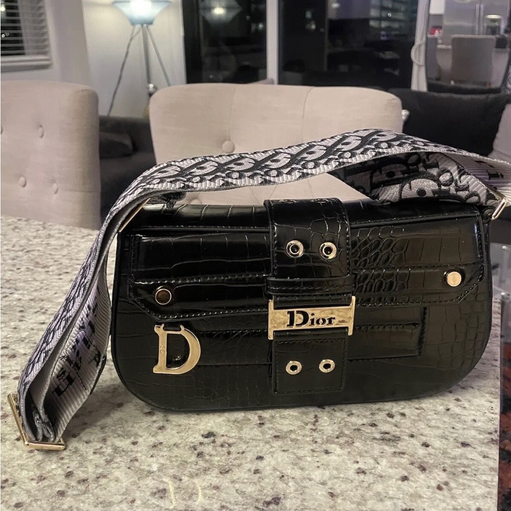 black Dior tote purse vintage purse small
